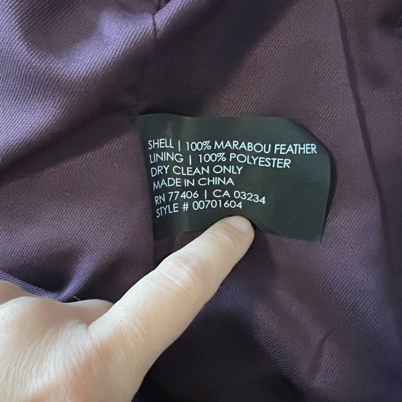 Club Monaco Marabou Feather Vest Purple Small - Picture 5 of 5